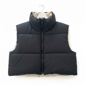 ZARA Black Puffer Vest Small-Medium